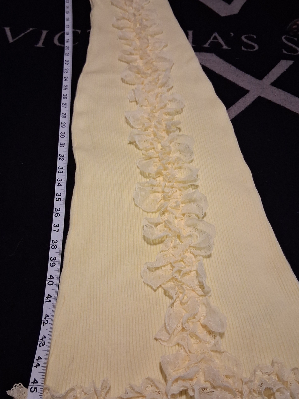Meshki Pale Yellow Ribbed Maxi Dress with Center Ruffle - Picture 6 of 7